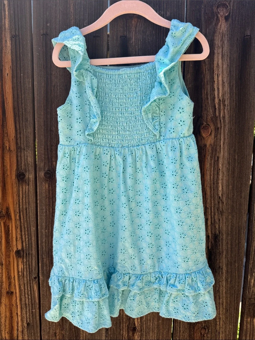 Posh Peanut Tibetan Stone Eyelet Ruffled Dress